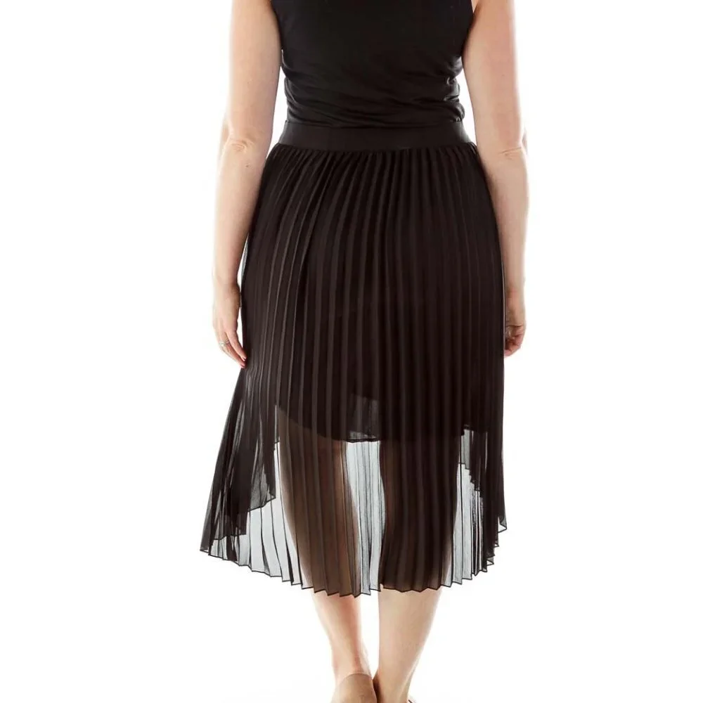 philosophy Black Pleated Midi Skirt - Picture 3 of 3